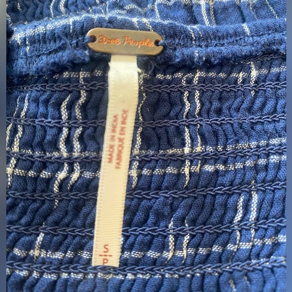 Free People Halter Top Open Back Smocked Cropped Size Small - Picture 3 of 6